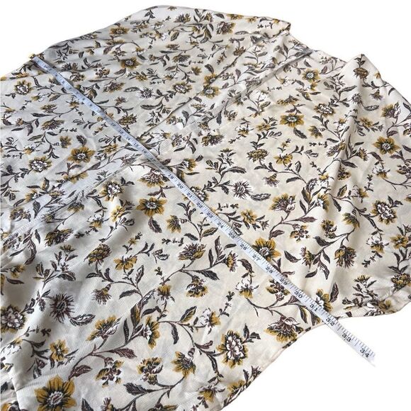 kimono cream brown golden floral cardigan duster size S/M - Picture 13 of 13